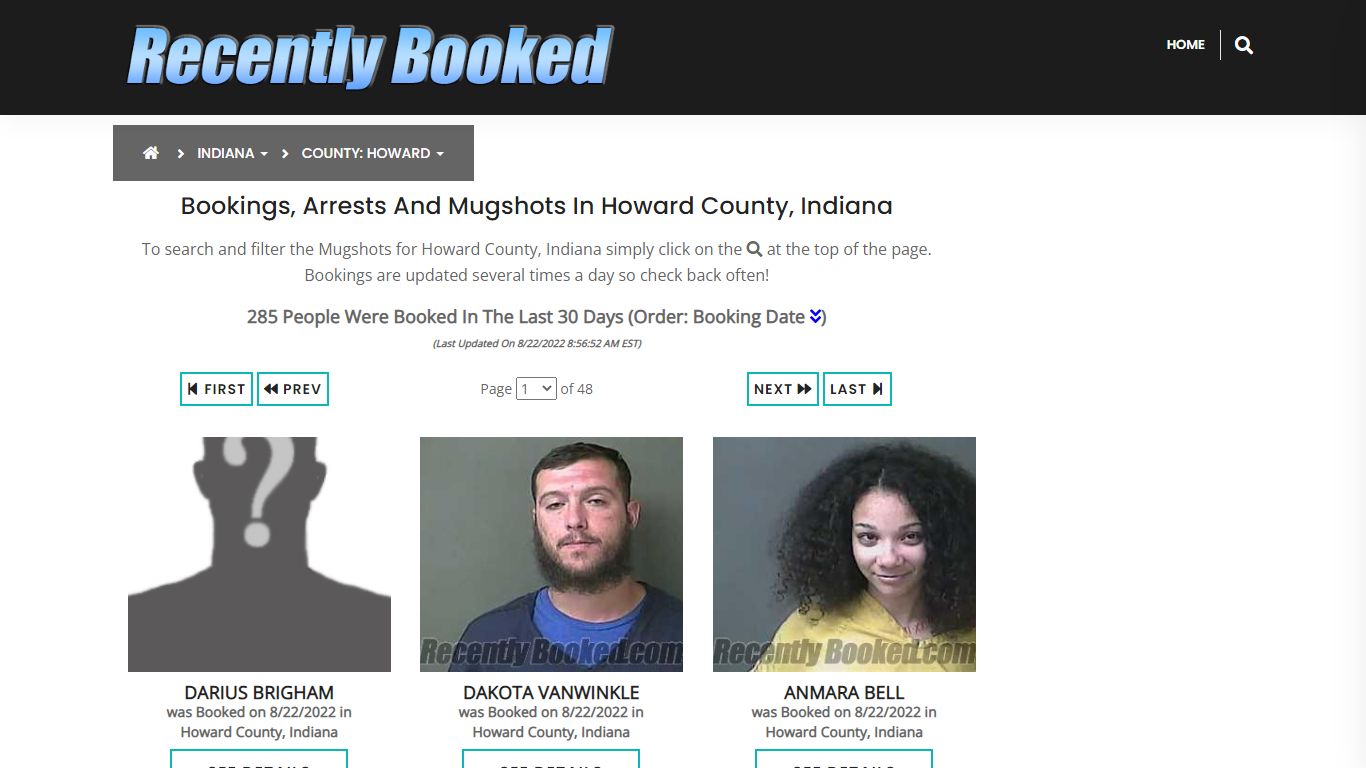 Recent bookings, Arrests, Mugshots in Howard County, Indiana